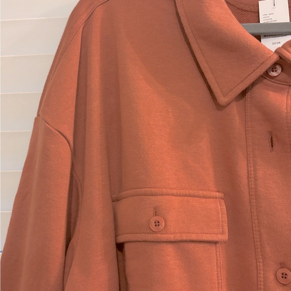 Button-Front French Terry Shacket - Picture 6 of 8